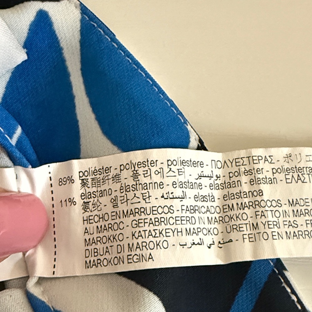 Zara Blue, White and Black High Waisted, Wide Leg Culottes - Picture 8 of 9